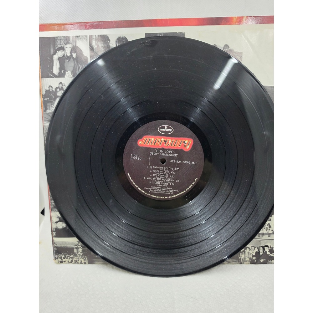Bon Jovi 7800‎ Fahrenheit Vinyl LP 1985 Mercury 422-824 509-1 M-1 Rock Record - Picture 5 of 5